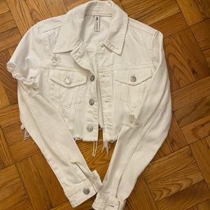 ZARA CROPPED WHITE JEAN JACKET